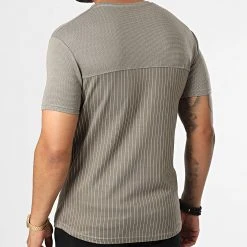 Budget 🥰 Tee 😉 Shirt A Rayures LM471 Taupe de Classic Series ✨ -Classic Series Soldes classic series 329632 LM471 VIZON 20220728T095803 04