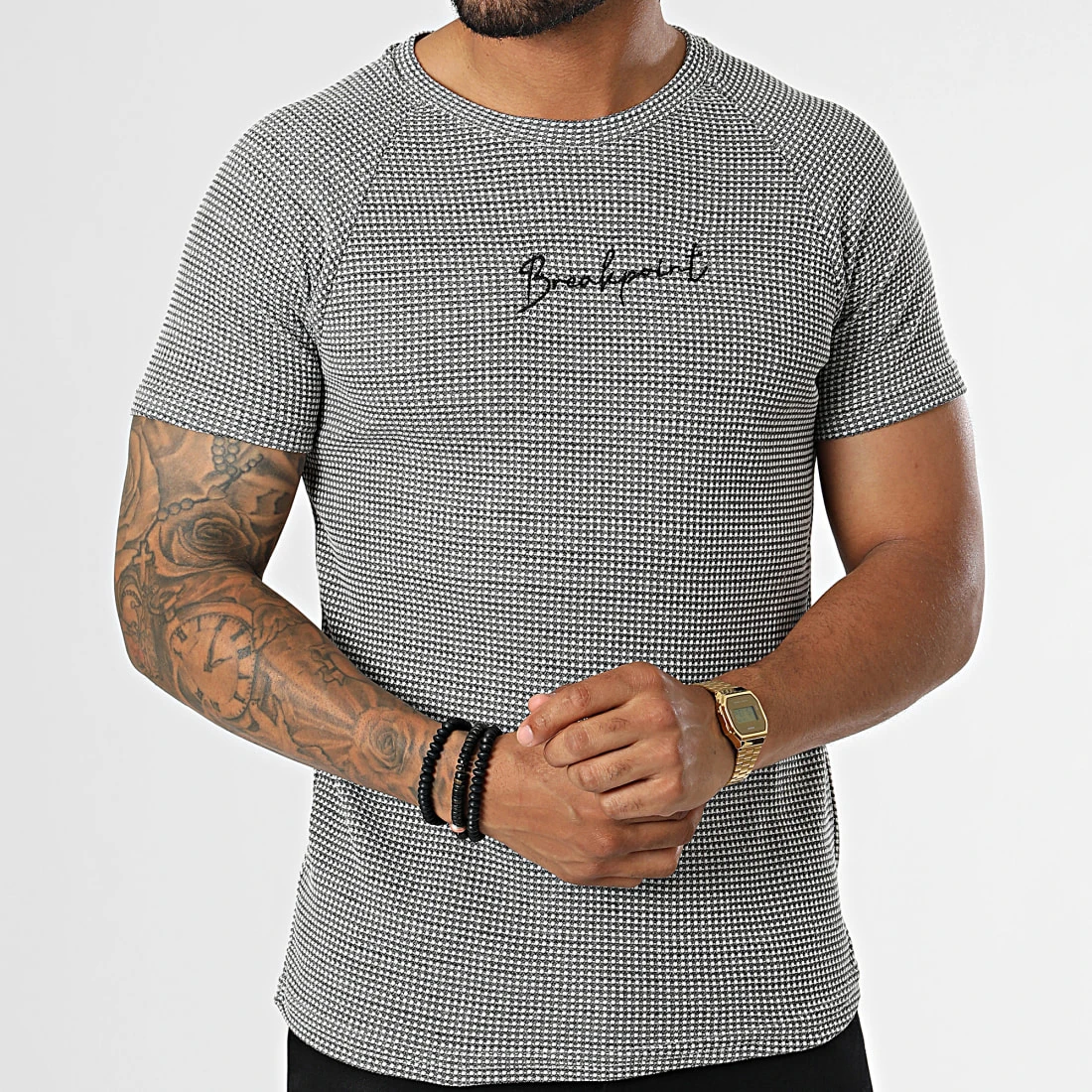 Meilleur prix 🔥 Tee Shirt LM518 Gris Blanc de Classic Series ❤️ 5 Meilleur prix 🔥 Tee Shirt LM518 Gris Blanc de Classic Series ❤️ – Image 3