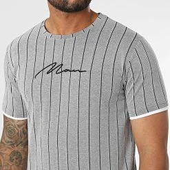 Grosses soldes 🔔 Tee 🔔 Shirt A Rayures LM277 Gris Chiné de Classic Series ✔️ -Classic Series Soldes classic series 329650 LM277 GRI 20220727T163114 02