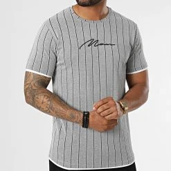 Grosses soldes 🔔 Tee 🔔 Shirt A Rayures LM277 Gris Chiné de Classic Series ✔️ -Classic Series Soldes classic series 329650 LM277 GRI 20220727T163115 03