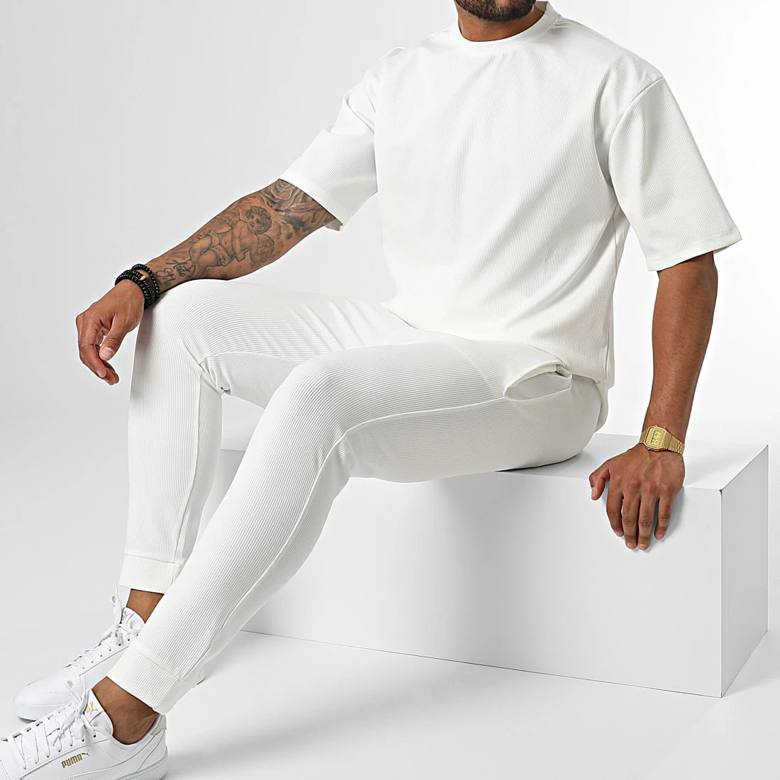 Sortie 🎁 Ensemble Tee Shirt Et Pantalon Jogging MAX009 Blanc de Classic Series 👍 3 Sortie 🎁 Ensemble Tee Shirt Et Pantalon Jogging MAX009 Blanc de Classic Series 👍