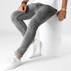De gros 👏 Jean Skinny 15602 Gris Anthracite Chiné de Classic Series ✔️ -Classic Series Soldes classic series 329742 15602GR FUME 20220728T160511 03