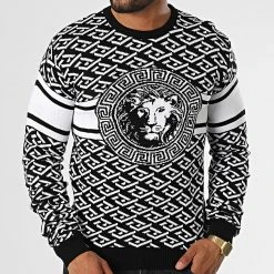 Sortie ✔️ Pull 52252 Noir Blanc Renaissance de Classic Series 🌟 -Classic Series Soldes classic series 329819 52252 NOIR 20220728T100002 03