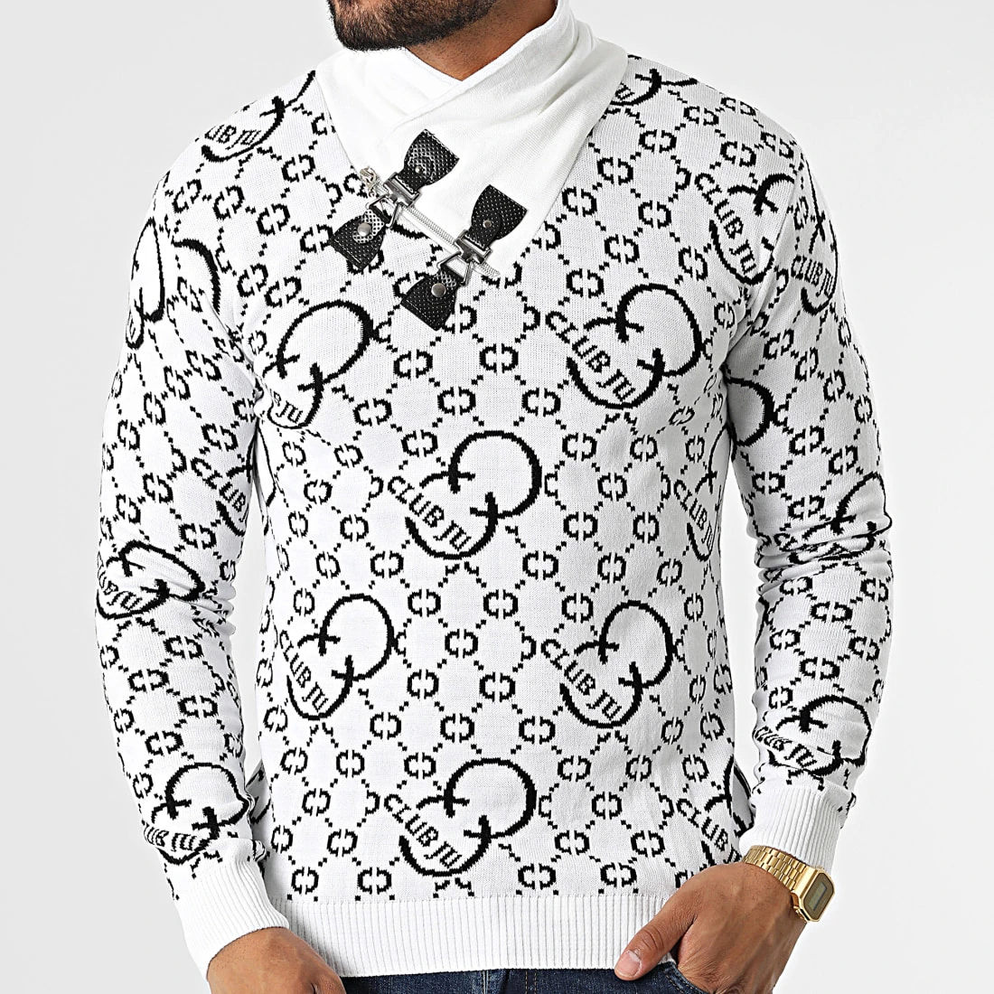 Nouveau 🥰 Pull Col Amplified 52235 Blanc de Classic Series 🔥 3 Nouveau 🥰 Pull Col Amplified 52235 Blanc de Classic Series 🔥