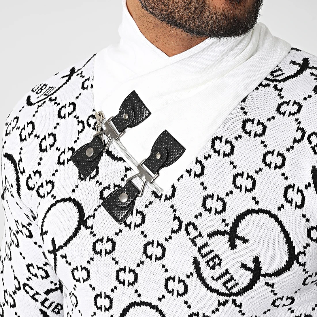 Nouveau 🥰 Pull Col Amplified 52235 Blanc de Classic Series 🔥 4 Nouveau 🥰 Pull Col Amplified 52235 Blanc de Classic Series 🔥 – Image 2