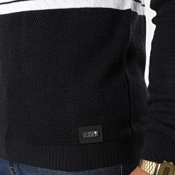 Offres 👏 Pull 52241 Bleu Marine Beige Clair de Classic Series 🎁 -Classic Series Soldes classic series 330836 52241 MARINE 20220811T142856 02