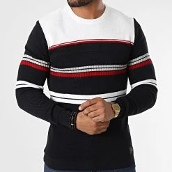 Offres 👏 Pull 52241 Bleu Marine Beige Clair de Classic Series 🎁 -Classic Series Soldes classic series 330836 52241 MARINE 20220811T142857 03