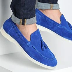 Acheter ⌛ Mocassins 801 Bleu Roi de Classic Series ❤️