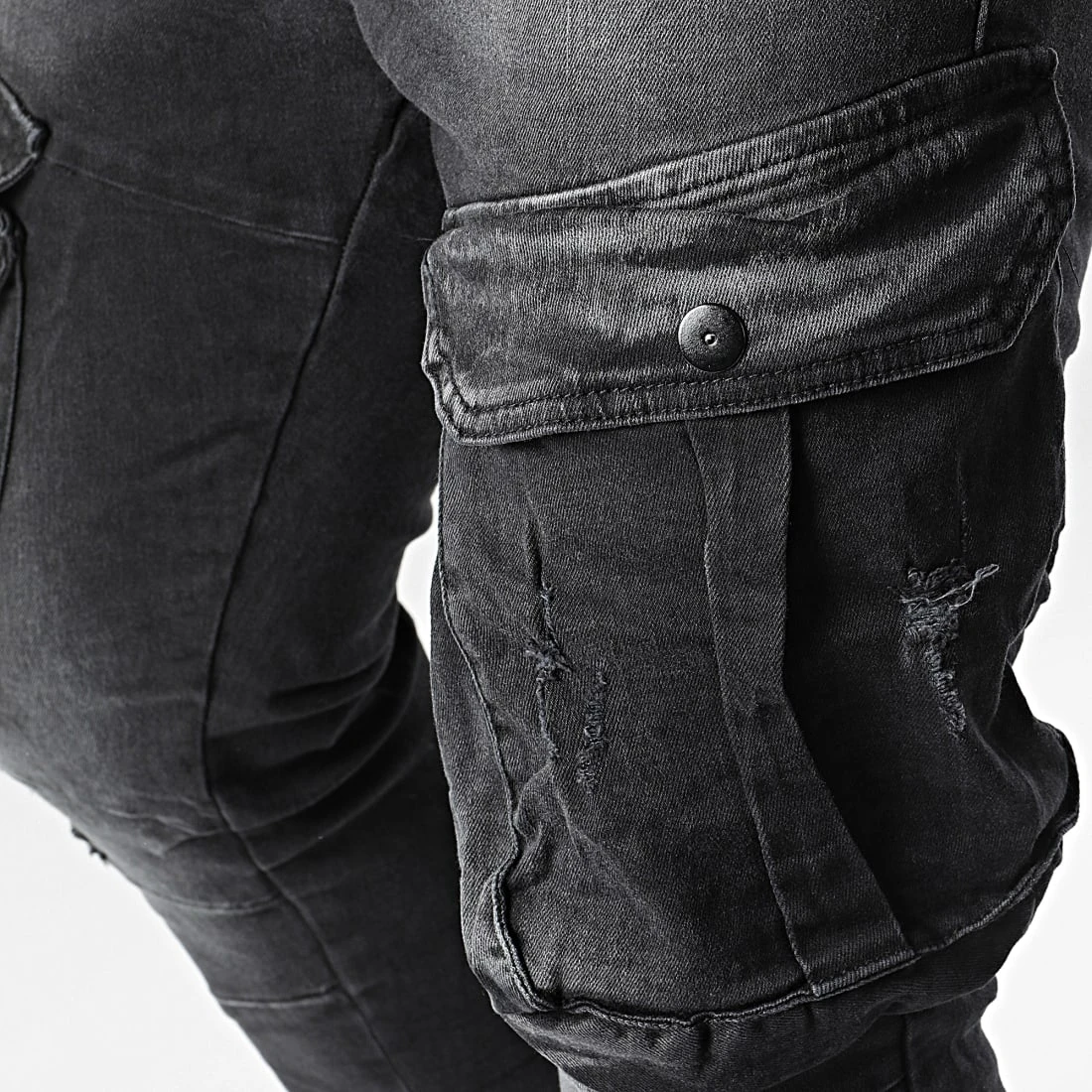 Promo 😍 Pantalon Cargo Skinny 13437 Gris Anthracite de Classic Series ❤️ 4 Promo 😍 Pantalon Cargo Skinny 13437 Gris Anthracite de Classic Series ❤️ – Image 2