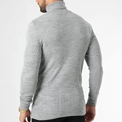 Budget ⭐ Pull Col Roulé 1406 Gris Chiné de Classic Series 😀 -Classic Series Soldes classic series 334665 1406 GREY 20220902T162013 04