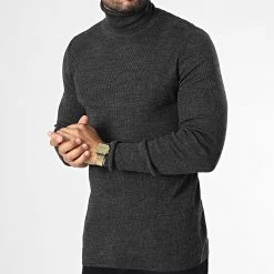 Bon marché ❤️ Pull Col Roulé 1406 Gris Anthracite Chiné de Classic Series ⌛ -Classic Series Soldes classic series 334667 1406 FUME 20220902T162121 03