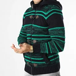 De gros 🔥 Gilet Zippé Capuche 3000 Bleu Marine Vert de Classic Series ⭐