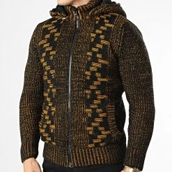 Meilleure affaire ❤️ Gilet Zippé Capuche 3004 Noir Orange de Classic Series 🔔 -Classic Series Soldes classic series 336291 3004 YELLOW 20220912T153415 03