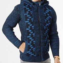 De gros 😀 Gilet Zippé Capuche 3004 Noir Bleu Clair de Classic Series 👍