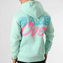 Grosses soldes 🛒 Sweat Capuche GK-1128 Vert Menthe de Classic Series ✨