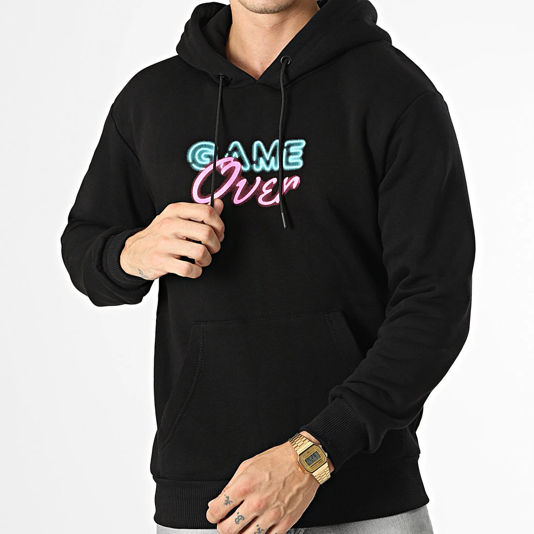 Promo 🔥 Sweat Capuche GK-1128 Noir de Classic Series ✔️ 5 Promo 🔥 Sweat Capuche GK-1128 Noir de Classic Series ✔️ – Image 3