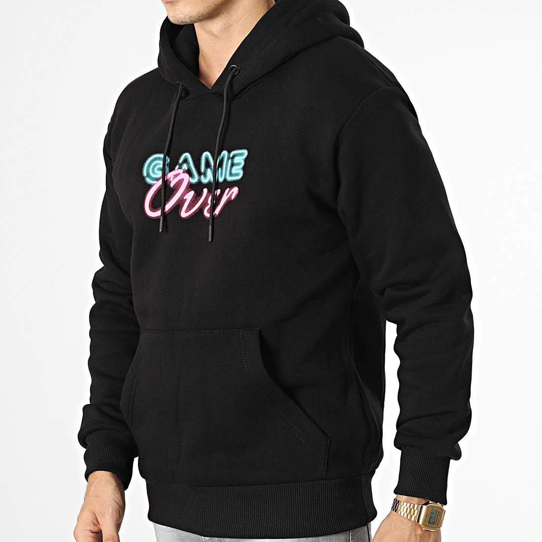 Promo 🔥 Sweat Capuche GK-1128 Noir de Classic Series ✔️ 6 Promo 🔥 Sweat Capuche GK-1128 Noir de Classic Series ✔️ – Image 4