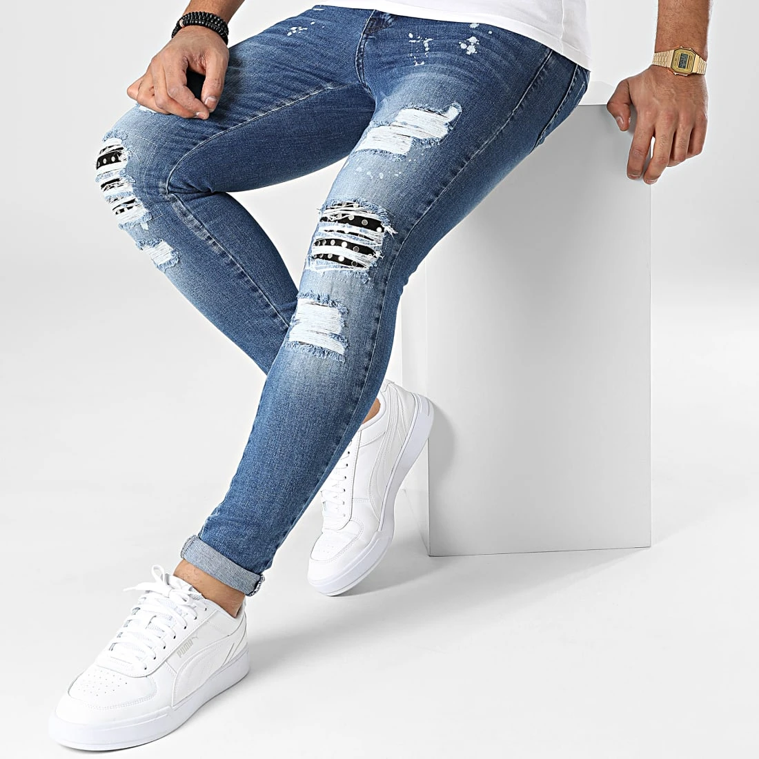 Nouveau 🥰 Jean Skinny DHZ-3875 Bleu Denim de Classic Series ✔️ 5 Nouveau 🥰 Jean Skinny DHZ-3875 Bleu Denim de Classic Series ✔️ – Image 3