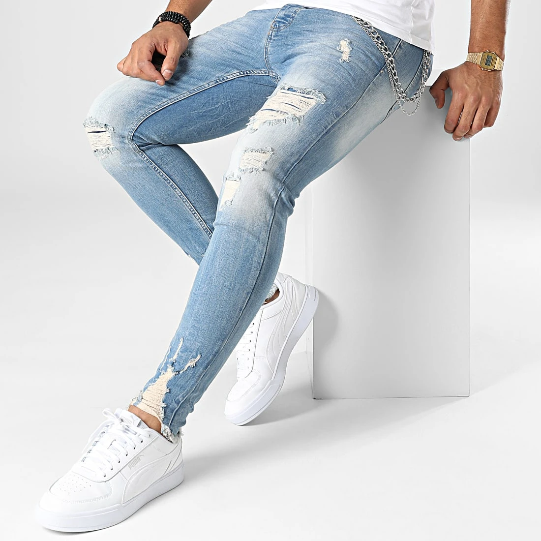 Meilleur prix 🔔 Jean Skinny DHZ-3885 Bleu Wash de Classic Series 😉 5 Meilleur prix 🔔 Jean Skinny DHZ-3885 Bleu Wash de Classic Series 😉 – Image 3