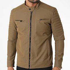 Le moins cher ⌛ Veste Biker 117 Marron de Classic Series 👏 -Classic Series Soldes classic series 336571 117 HAKI 20220915T151809 03