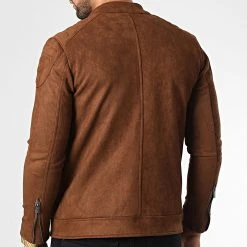 Meilleure vente 🤩 Veste Biker Suédine 506 Marron de Classic Series 🎉 -Classic Series Soldes classic series 336574 506 KAHVE 20220915T144645 04