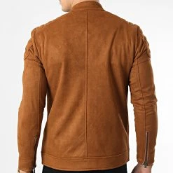 Vente flash ❤️ Veste Biker Suédine 506 Camel de Classic Series 😀 -Classic Series Soldes classic series 336575 506 TABA 20220912T155714 04