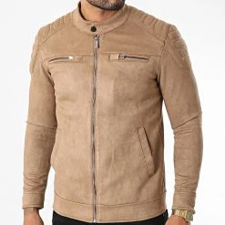 Top 10 😉 Veste Biker Suédine 506 Beige Foncé de Classic Series 🥰 -Classic Series Soldes classic series 336576 506 CAMEL 20220915T151754 03