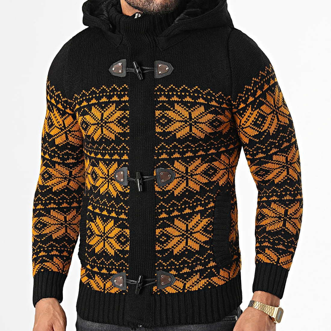 Vente flash ✨ Gilet Capuche 3001 Noir Jaune Moutarde de Classic Series 👏 3 Vente flash ✨ Gilet Capuche 3001 Noir Jaune Moutarde de Classic Series 👏