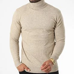 Vente flash 🔥 Pull Col Roulé 6741 Beige Chiné de Classic Series ⭐ -Classic Series Soldes classic series 337010 6741 BEIGE 20220915T151520 03