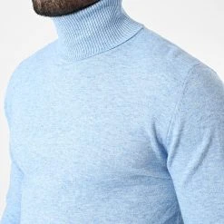 Meilleur prix ✨ Pull Col Roulé 6741 Bleu Clair Chiné de Classic Series ⭐ -Classic Series Soldes classic series 337011 6741 BLEU CHINE 20220915T151553 02