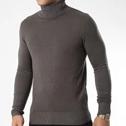 Coupon 🛒 Pull Col Roulé J663 Taupe de Classic Series 💯