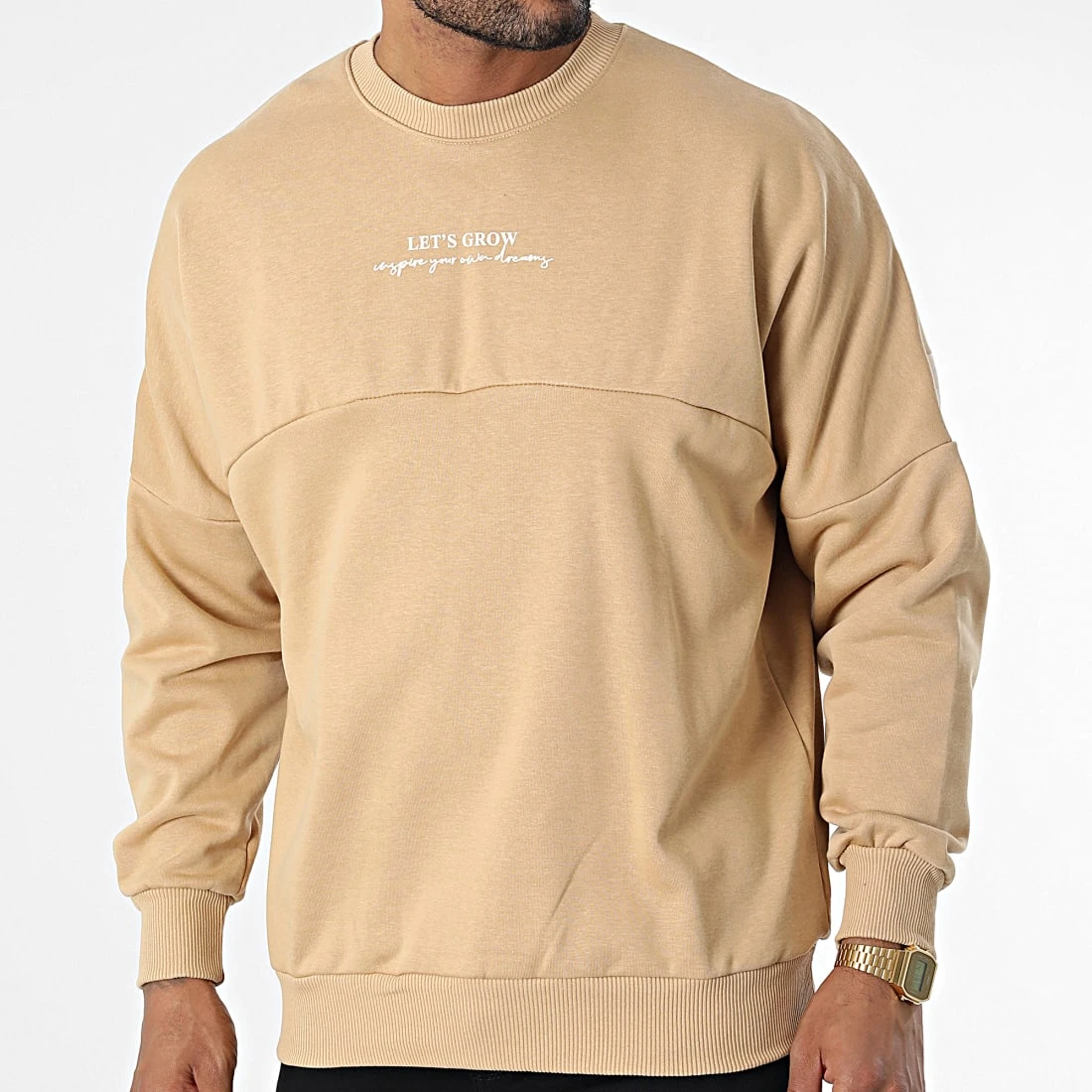 Remise 😀 Sweat Crewneck 22-K053 Beige de Classic Series 🧨 6 Remise 😀 Sweat Crewneck 22-K053 Beige de Classic Series 🧨 – Image 4