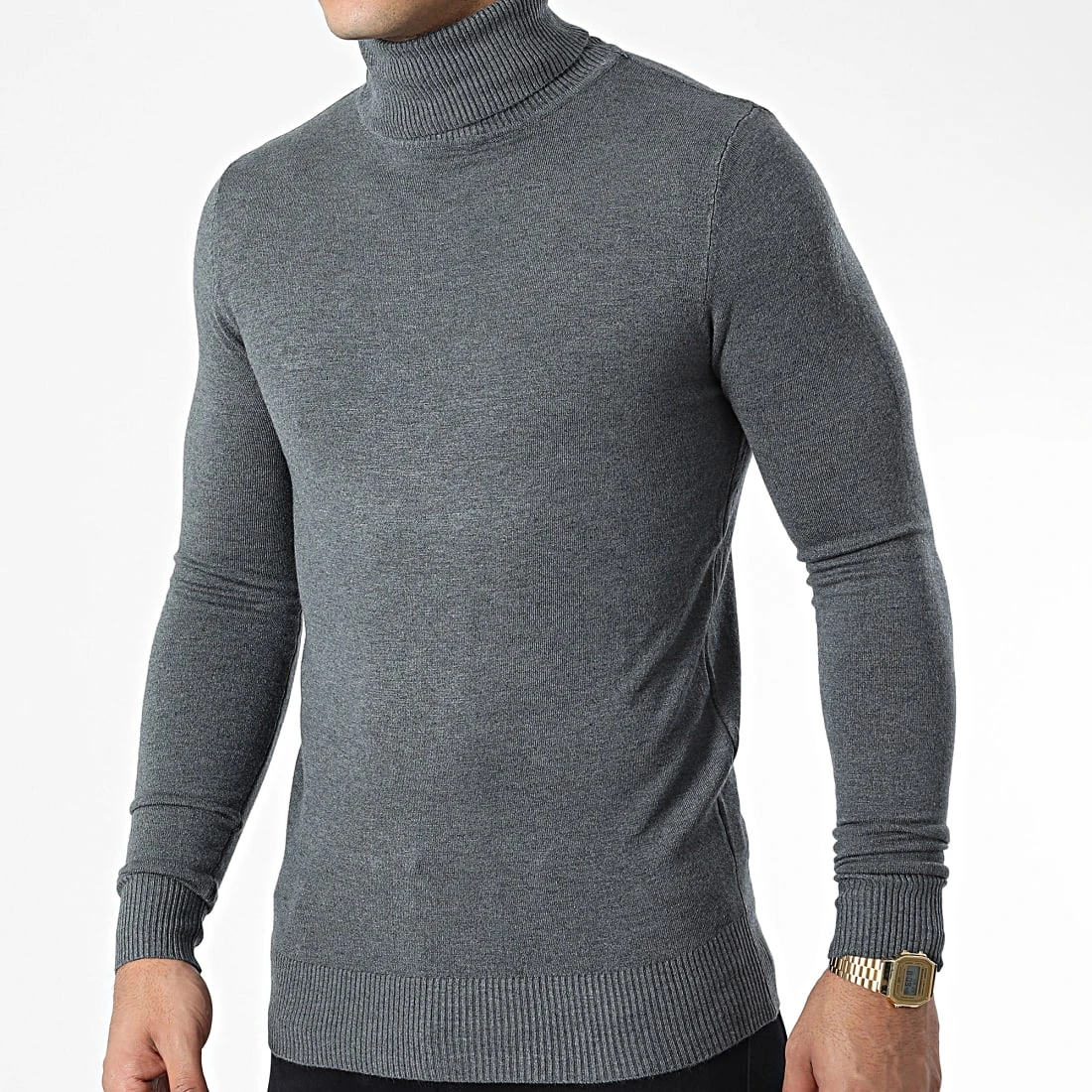 Promo 👍 Pull Col Roulé J663 Gris Chiné de Classic Series 🔔 3 Promo 👍 Pull Col Roulé J663 Gris Chiné de Classic Series 🔔