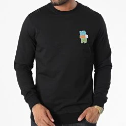 Vente flash ⌛ Sweat Crewneck 9058 Noir de Classic Series 👏