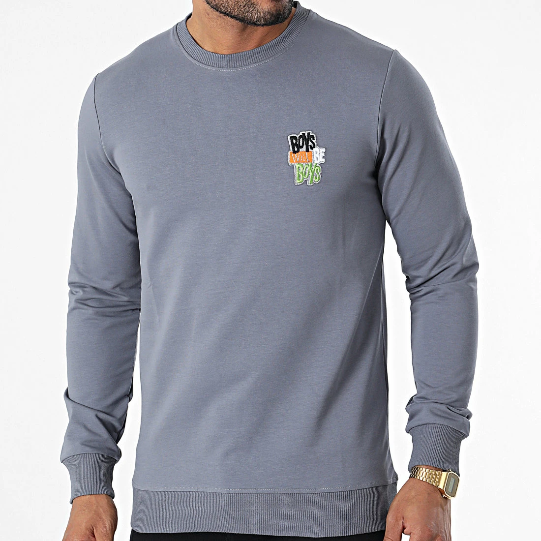 Vente flash 🌟 Sweat Crewneck 9058 Gris de Classic Series 👍 5 Vente flash 🌟 Sweat Crewneck 9058 Gris de Classic Series 👍 – Image 3