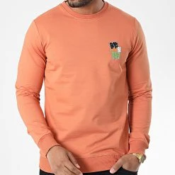Bon marché ⌛ Sweat Crewneck 9058 Orange de Classic Series 🌟 -Classic Series Soldes classic series 338064 9058 ORANGE 20220922T160719 03