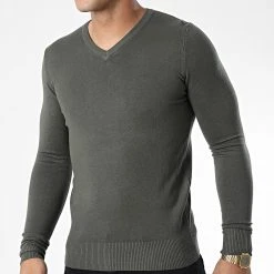 Remise 🤩 Pull J662 Vert Kaki de Classic Series ⭐