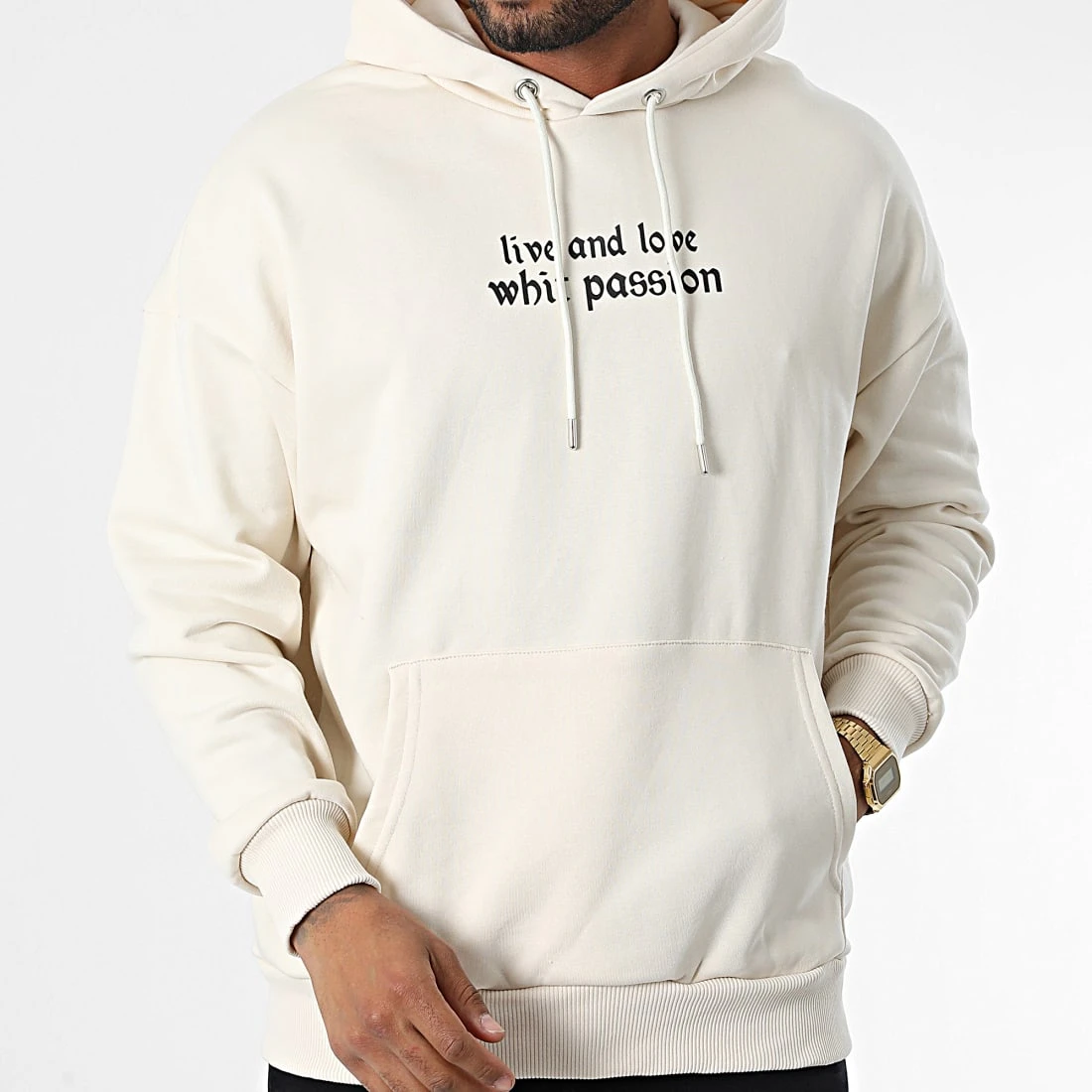 Sortie ⌛ Sweat Capuche 22-K048 Beige de Classic Series 🧨 5 Sortie ⌛ Sweat Capuche 22-K048 Beige de Classic Series 🧨 – Image 3