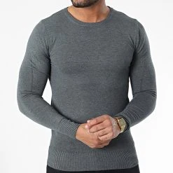 Promo ❤️ Pull J661 Gris Anthracite Chiné de Classic Series 🤩 -Classic Series Soldes classic series 338129 J661 9 20220922T152025 03