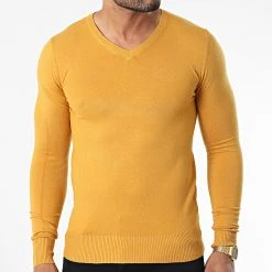 Meilleure vente 👍 Pull J662 Jaune Moutarde de Classic Series 🔥