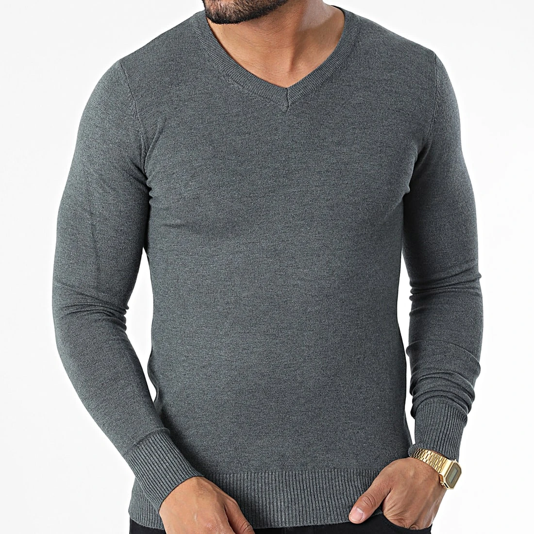 Grosses soldes 😀 Pull J662 Gris Anthracite Chiné de Classic Series 🧨 5 Grosses soldes 😀 Pull J662 Gris Anthracite Chiné de Classic Series 🧨 – Image 3