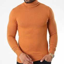 Meilleure affaire ⭐ Pull Col Roulé J663 Orange de Classic Series ⌛ -Classic Series Soldes classic series 338306 J663 10 20220923T153955 03