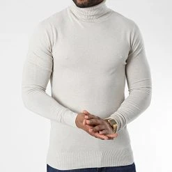 Le moins cher ✔️ Pull Col Roulé J663 Beige de Classic Series 🥰