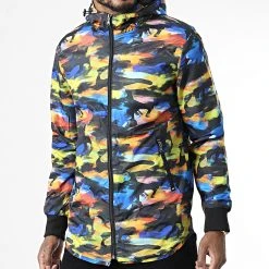 Grosses soldes ⌛ Veste Zippée Capuche 7424 Noir Multicolor de Classic Series ✨