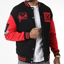 Le moins cher ✨ Veste Teddy 7422 Noir Rouge de Classic Series ✨ -Classic Series Soldes classic series 338330 7422 BLACK RED 20220926T155626 03