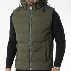 Remise ✔️ Doudoune Sans Manches 9356 Vert Kaki de Classic Series 🥰