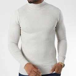 Le moins cher ✔️ Pull Col Cheminée 665 Beige de Classic Series 🔔