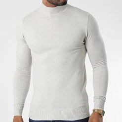 Le moins cher ✔️ Pull Col Cheminée 665 Beige de Classic Series 🔔 -Classic Series Soldes classic series 338379 J665 1 20220923T152530 03