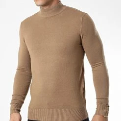 Remise ✔️ Pull Col Cheminée 665 Beige de Classic Series ⭐