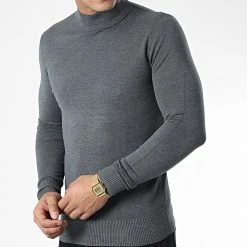 Meilleure affaire ✔️ Pull Col Cheminée 665 Gris Chiné de Classic Series 🔥 -Classic Series Soldes classic series 338486 J665 9 20220921T154459 03